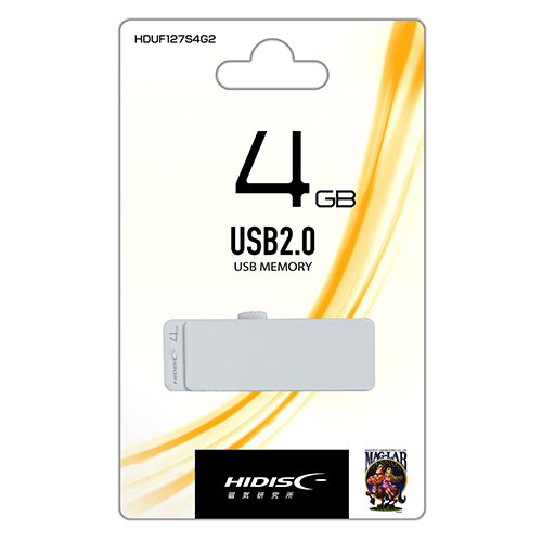 HIDISC USB 2.0 フラッシュドライブ 4GB 白 スライド式 HDUF127S4G2_画像3
