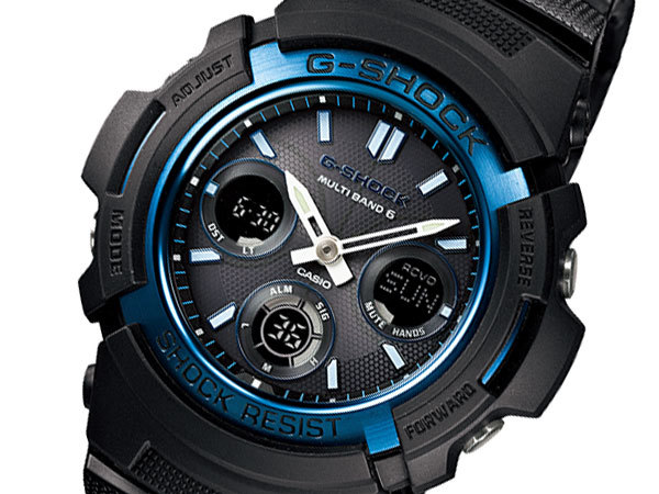 カシオ Gショック メンズ 腕時計 AWG-M100BC-2AJF ブラック/ブルー 国内正規 ブラック