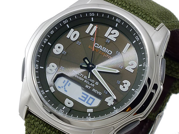 カシオ CASIO ウェーブセプター ソーラー 電波 メンズ 腕時計 WVA-M630B-3AJF カーキ