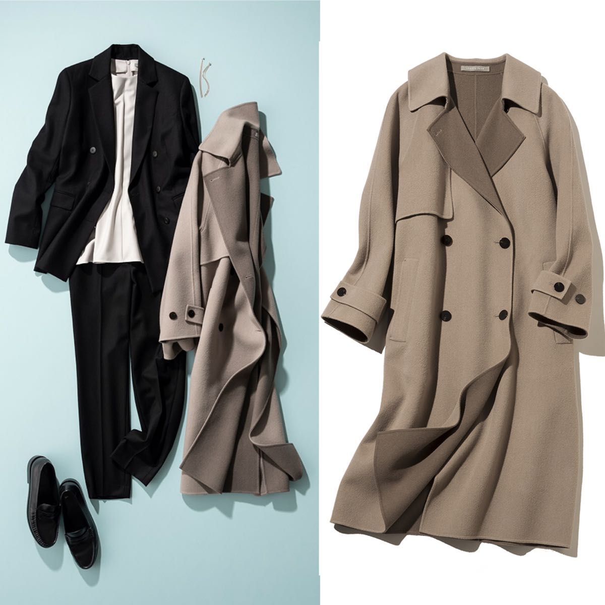 theory luxe 22AW 完売 トレンチ風新型ロングコート-