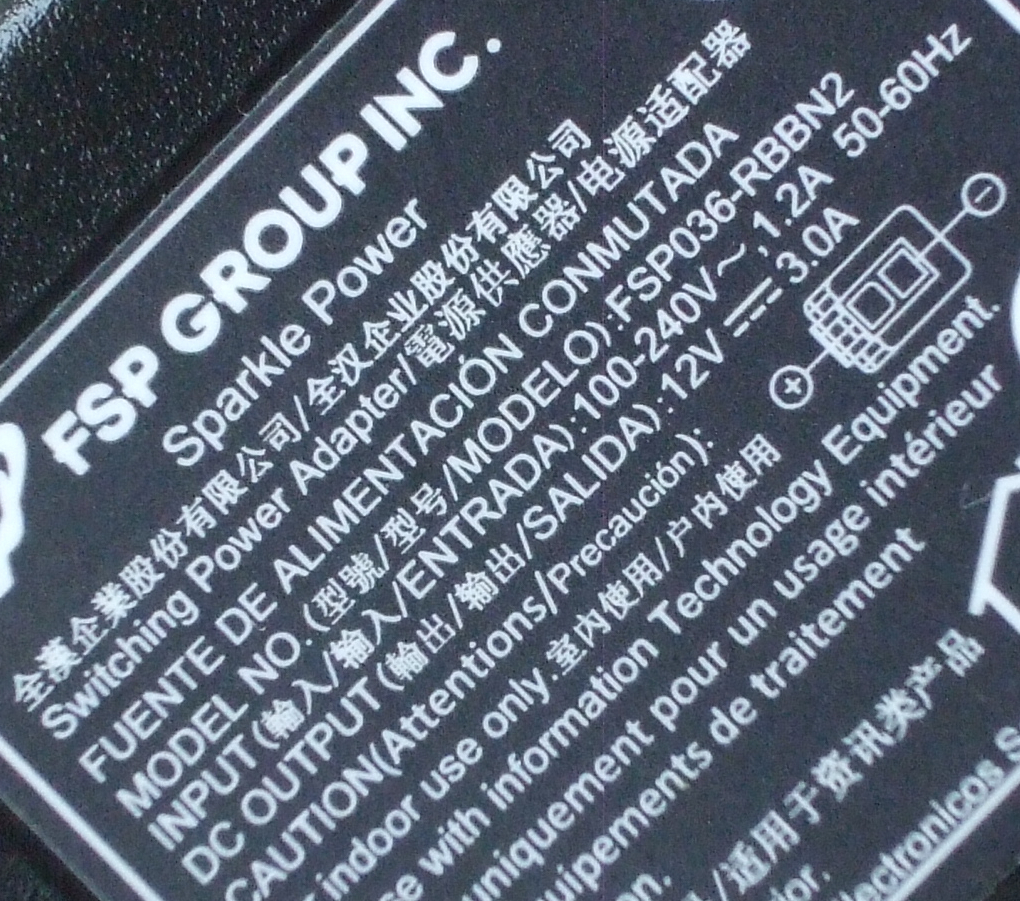 送料無料 (株)TECH-POWER JAPAN 三井情報株式会社 FSP 純正 ACアダプター FSP036-RBBN2 12V 12.0V 3A 3.0A ミッキー型AC電源ケーブル付属の画像2