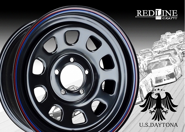 ■ U.S.Daytona デイトナ ■16x7.0J+30 /PCD114.3　ホイール4本セット　ブラック色　100系ハイエース他