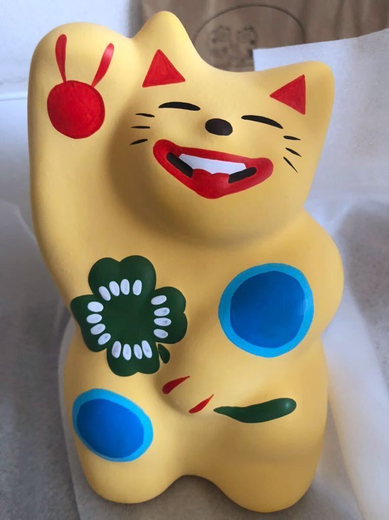 輪葉葉 福来る 大猫 招き猫 (大) わはは工房 窯出し日限定 希少 輪葉葉 福来る 大猫 招き猫 (大) わはは工房 窯出し日限定 希少