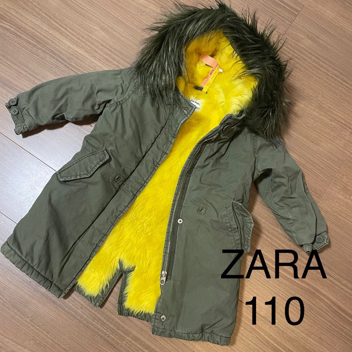 ZARA フードファーコート 134 美品 ザラ - コート