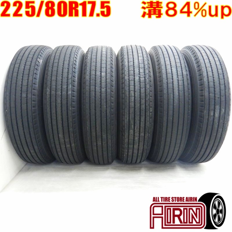 中古タイヤ 225/80R17.5 123/122L BRIDGESTONE R115 サマータイヤ 6本セット フォワード 中古 17.5インチ