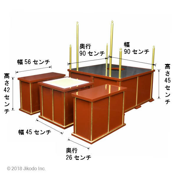 【寺院仏具】黒塗り 収納できる折り畳み椅子型護摩壇・大壇　国内自社工場制作(受注生産品)(商品番号10225k）_画像6