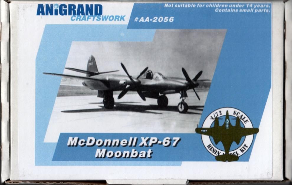 アニグランド 1/72 アメリカ陸軍試作戦闘機 マクダネル XP-67 バット レジンキット