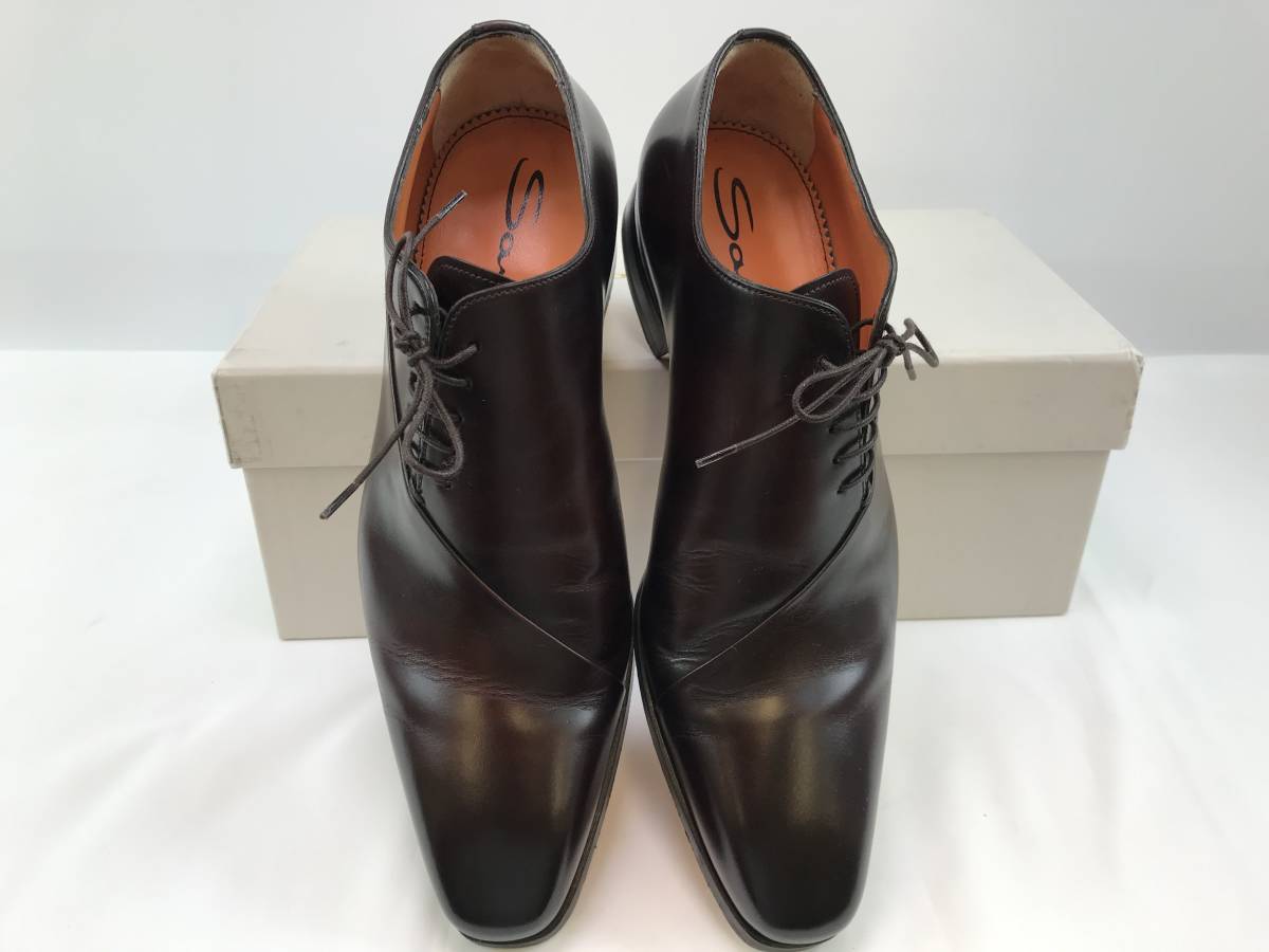 リーガル SANTONI/サントーニ 9 B46T 16407 26.5㎝ プレーントゥ 茶 箱 保存袋付 サイドレース 革靴 良品 中古品 フォーマル 190236-253