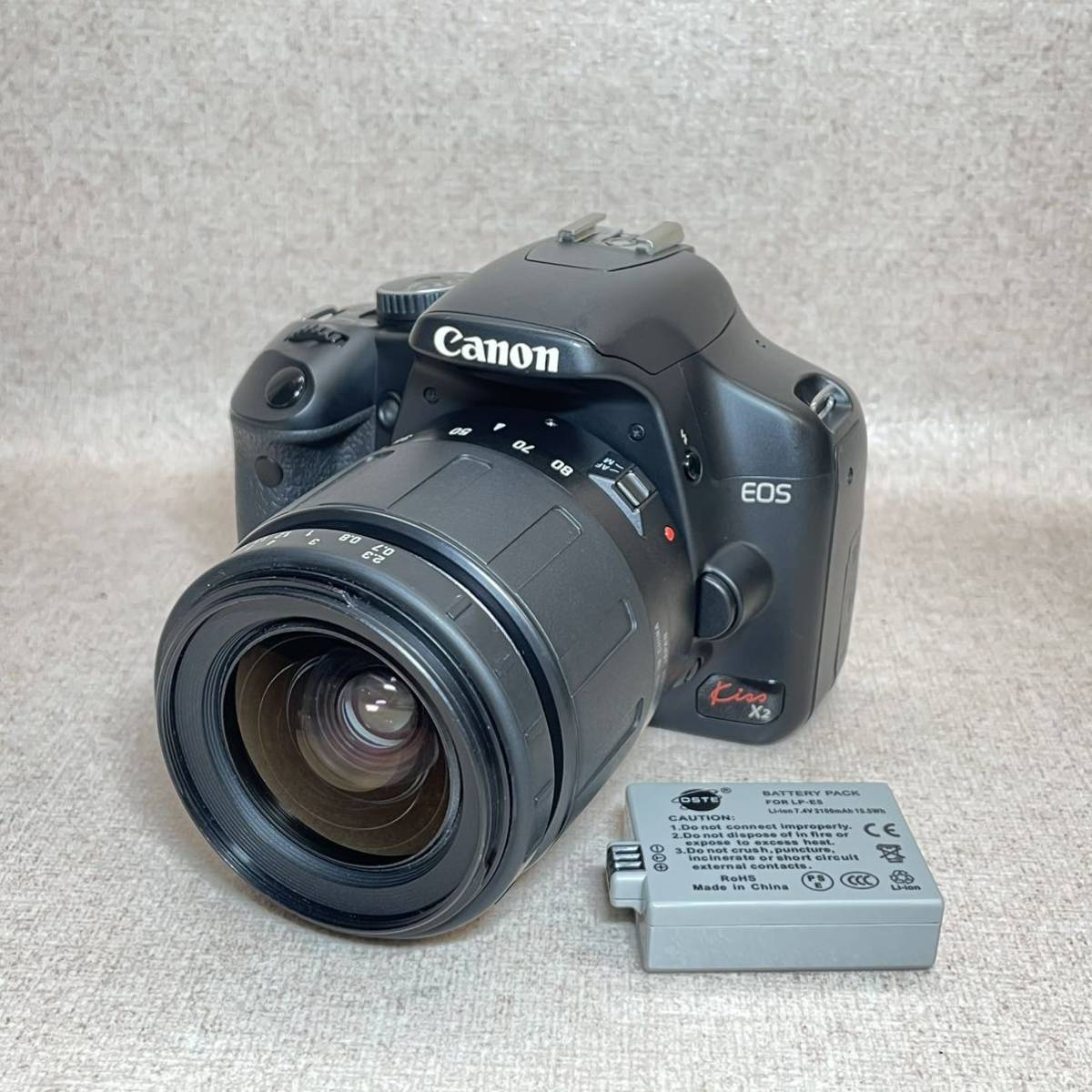 W2-3）Canon EOS Kiss X2 ボディ+ レンズ TAMRON タムロン AF ASPHERICAL 28-80mm 1:3.5-5.6 （68）_画像1