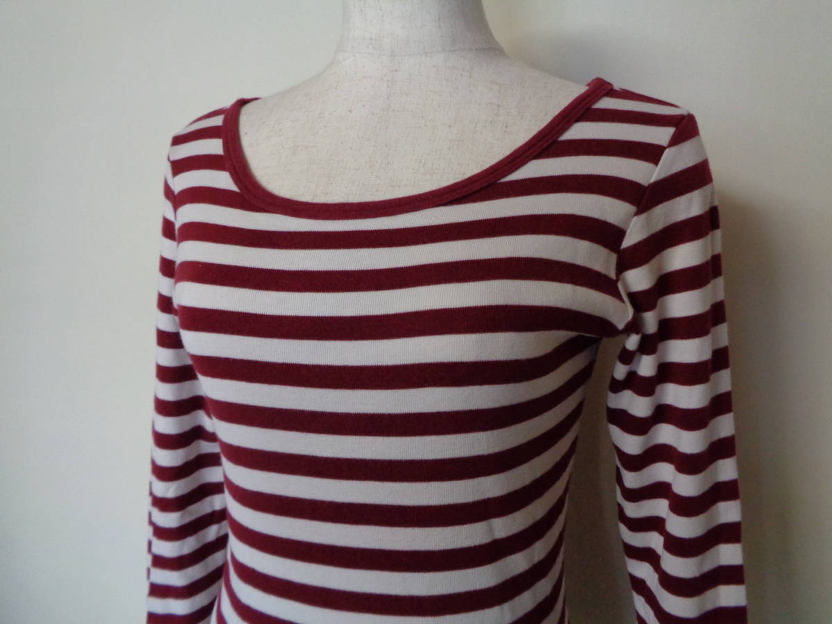 agnes b. Agnes B border cut and sewn long T long sleeve T shirt size1