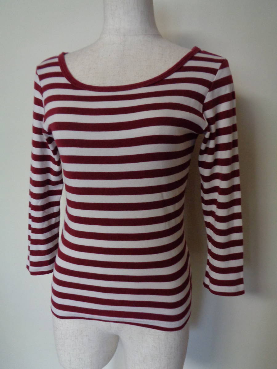 agnes b. Agnes B border cut and sewn long T long sleeve T shirt size1