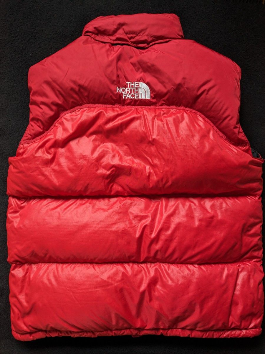 ザ　ノースフェイス　センターロゴ　ヌプシ　ダウンベスト　Lサイズ 700 赤色　レッド　90s THE NORTH FACE 