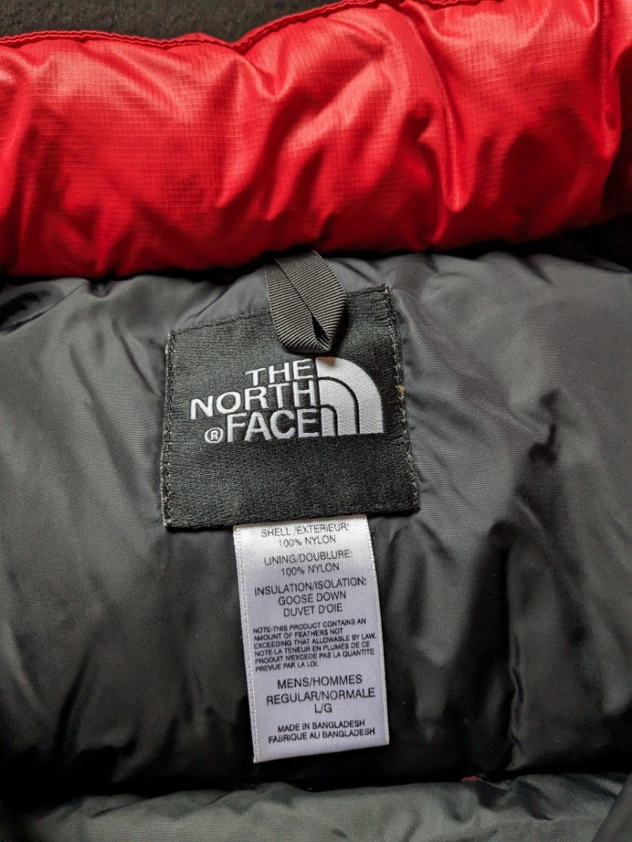 ザ　ノースフェイス　センターロゴ　ヌプシ　ダウンベスト　Lサイズ 700 赤色　レッド　90s THE NORTH FACE 