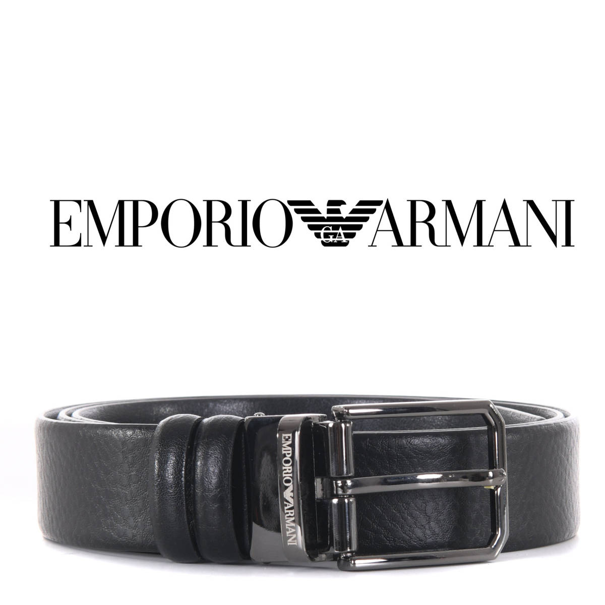 キレイめファッション フリーサイズ ベルト ブラック EMPORIO ARMANI エンポリオアルマーニ リバーシブル対応 ドレスベルト