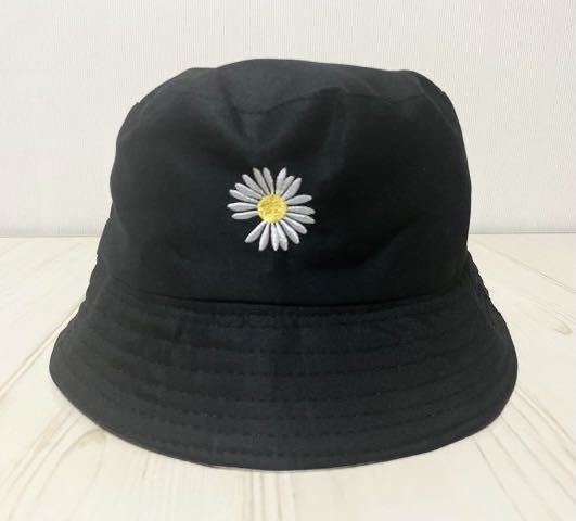 デイジー柄 バケットハット リバーシブル 白 黒 BIGBANG G デイジー柄 バケットハット リバーシブル 白 黒 BIGBANG G