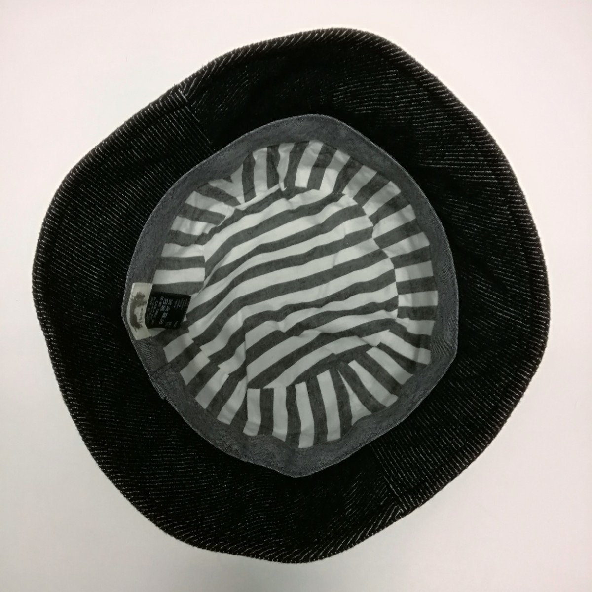 ca4la カシラ ハット 帽子 黒 ブラック系 日本製 約58cm_画像3
