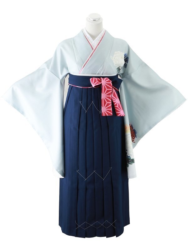 ■袴 女性用■ 無地 行灯袴 麻の葉柄 はかま 単品 Sサイズ 87cm hs-102 (3ネイビー)【卒業式 謝恩会に！】_画像3