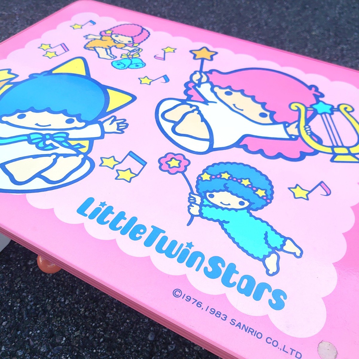 Sanrio Little Twin Stars サンリオ リトルツインスターズ キキララ ミニデスク テーブル 机 木製 家具 ファンシー 昭和レトロ tp-23x978