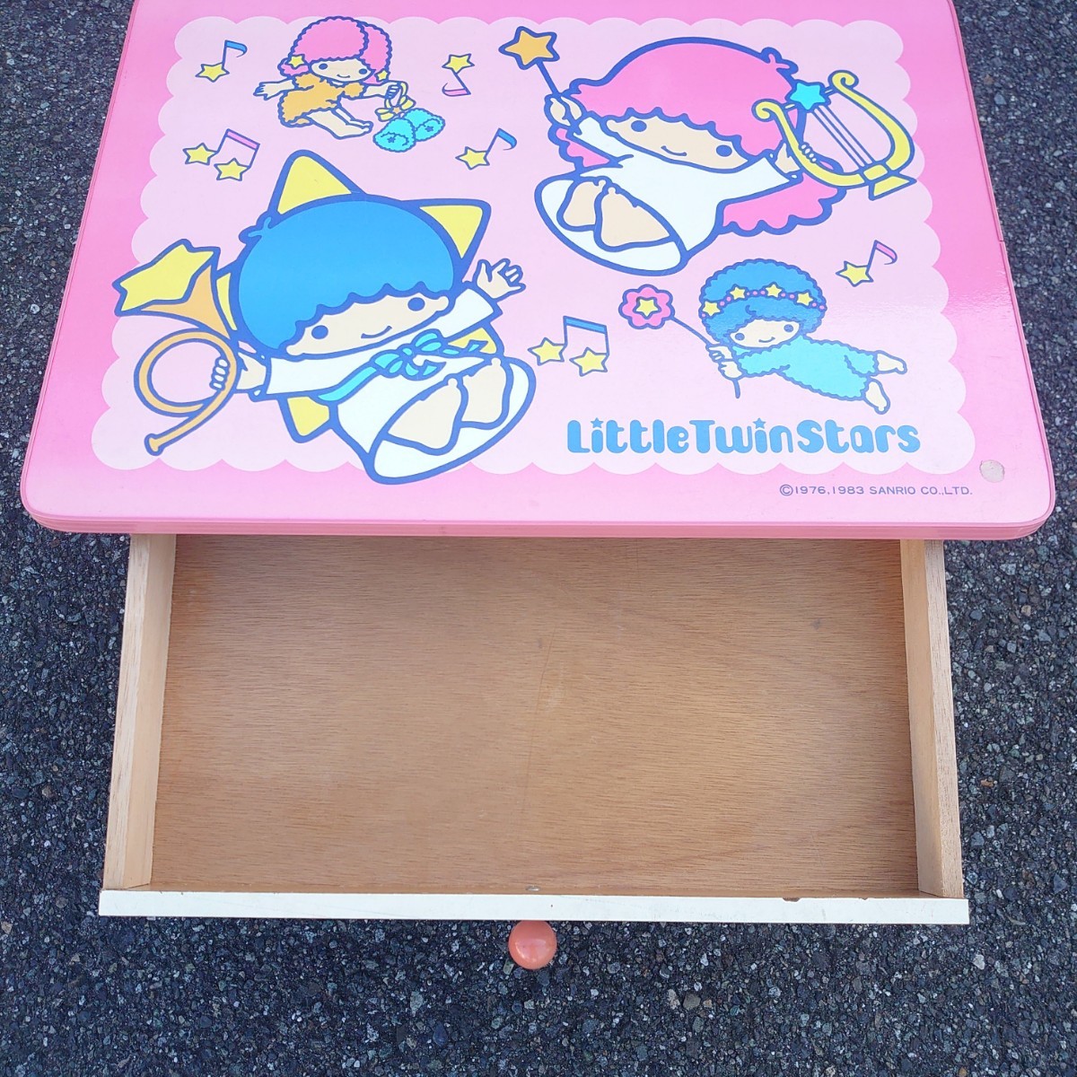 Sanrio Little Twin Stars サンリオ リトルツインスターズ キキララ ミニデスク テーブル 机 木製 家具 ファンシー 昭和レトロ tp-23x978_画像4