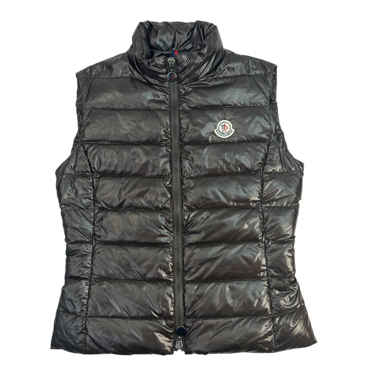 定価12万 美品 MONCLER モンクレール GHANY ガーニー ダウンベスト サイズ0/XS-S相当(レディース) 茶色 ブラウン モンドバ製 最高級 A2766_画像3