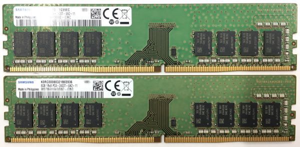 【8GB×2枚組】SAMSUNG PC4-2400T-UA2-11 PC4-19200 DDR4-2666 1R×8 288pin 中古メモリー デスクトップ用 即決 動作保証【送料無料】_画像2