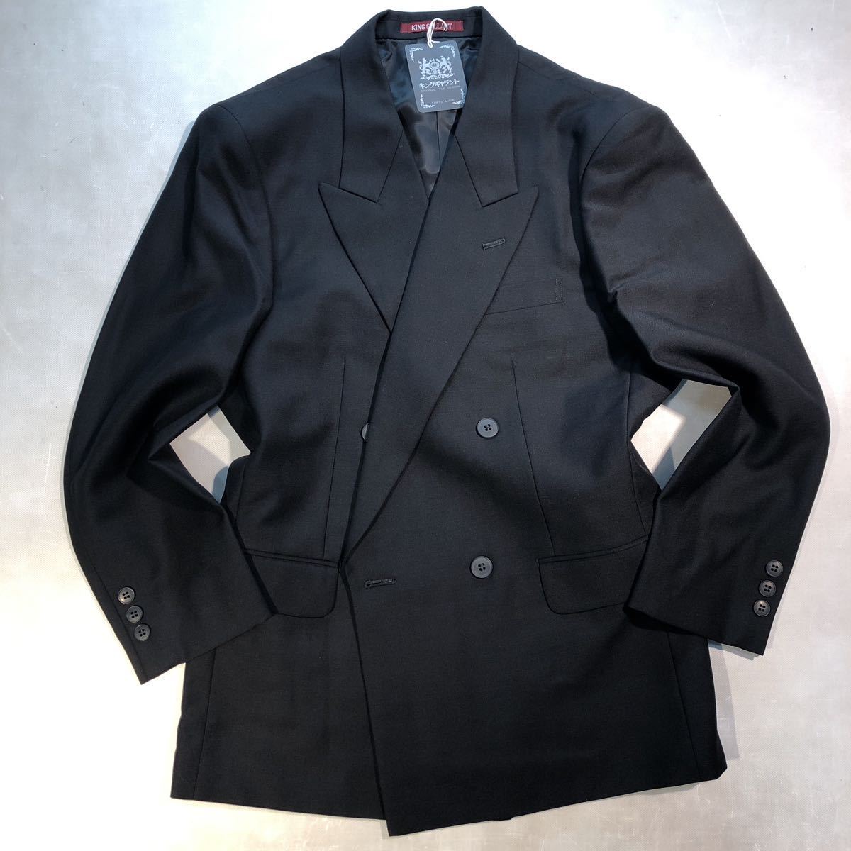 新品【サイズA6 L★定価5.8万 礼服】4Bダブルスーツ 喪服 本物の黒 ブラックフォーマル 背抜き ノーベンツ 2タック 冠婚葬祭 セットアップ_画像3