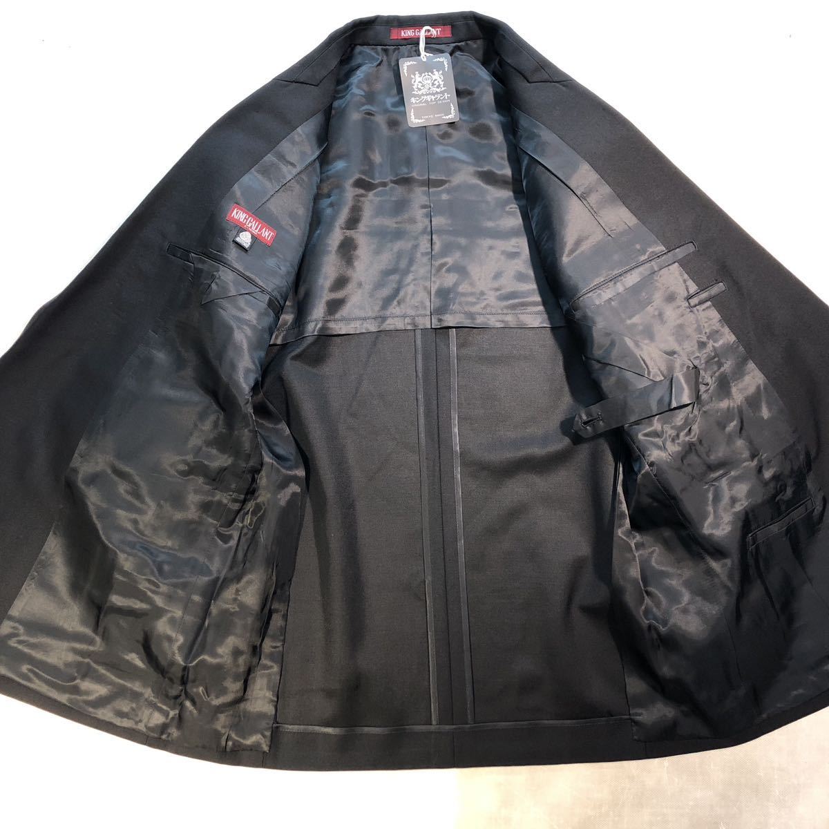 新品【サイズA6 L★定価5.8万 礼服】4Bダブルスーツ 喪服 本物の黒 ブラックフォーマル 背抜き ノーベンツ 2タック 冠婚葬祭 セットアップ_画像4