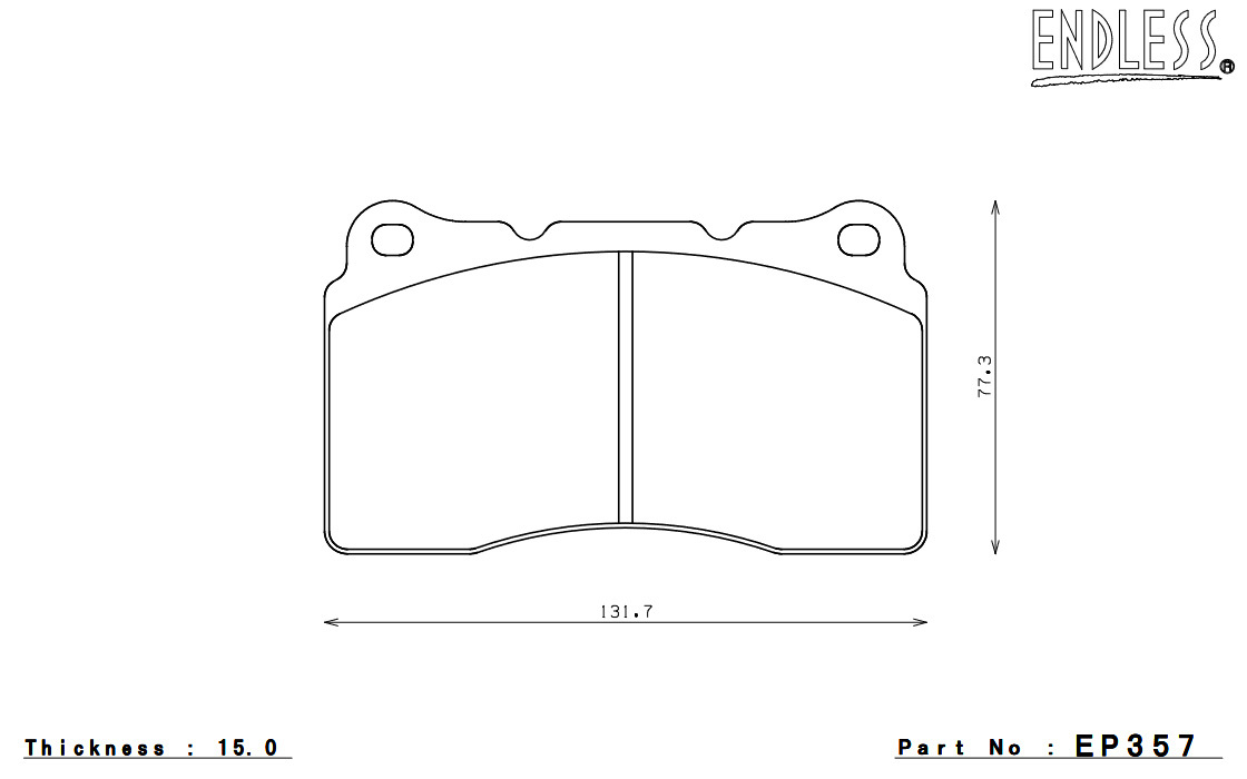 ENDLESS ブレーキパッド SSM PLUS 1台分セット ランサーエボリューション7 CT9A(GSR/RS 純正ブレンボキャリパー装着車) MP357291_画像3