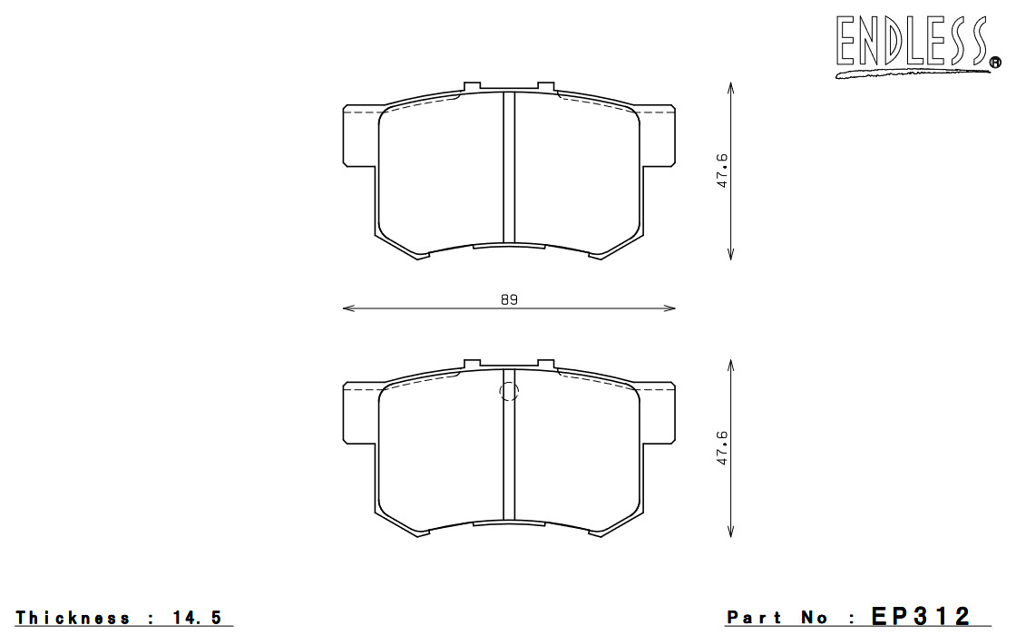 ENDLESS エンドレス ブレーキパッド MX72 PLUS 1台分セット シビック Type-R FD2 MXPL450312_画像4