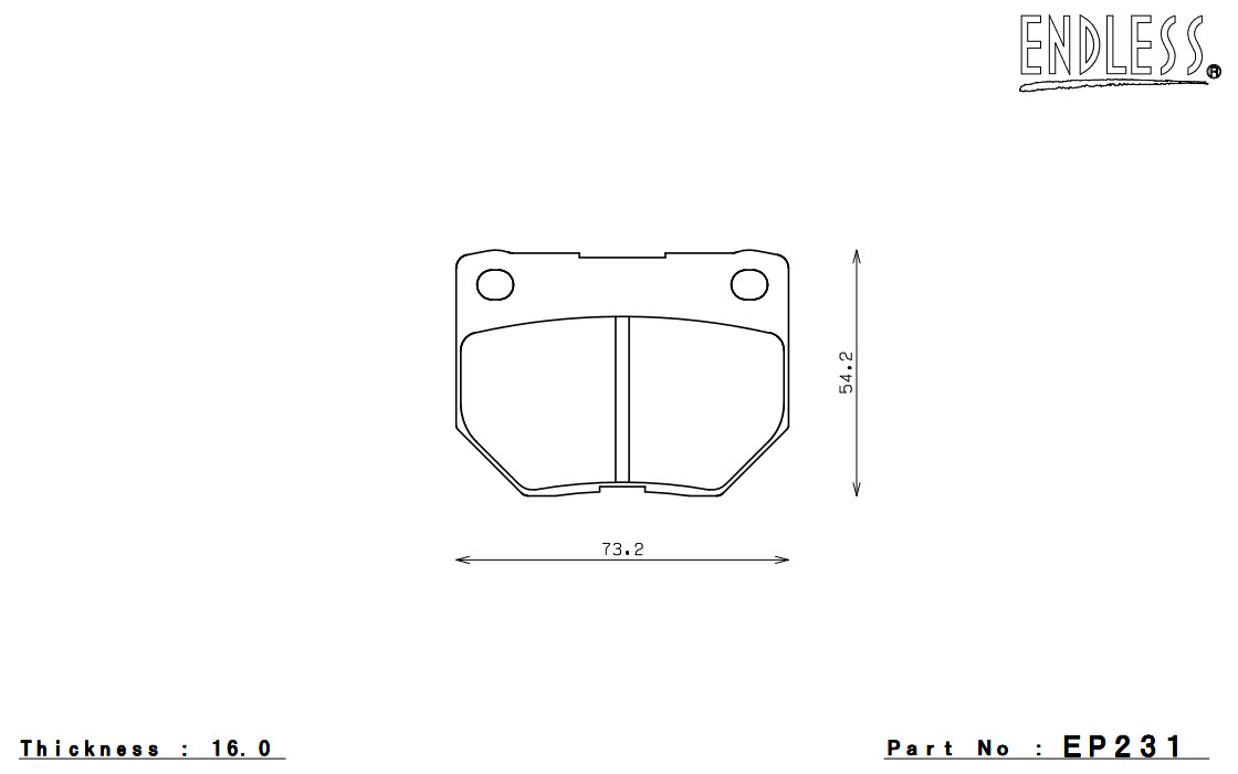 ENDLESS ブレーキパッド MX72 PLUS 1台分セット インプレッサ GGA/GDA/GDB(純正ブレンボキャリパー非装着車) H14.11～H16.6 MXPL351231_画像4
