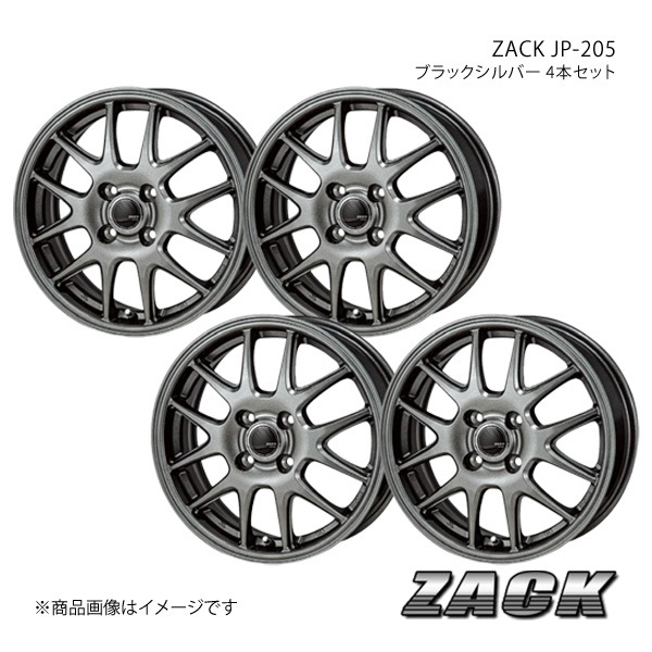 ZACK JP-205 ハスラー MR31S 2014/1～2019/12 アルミホイール4本セット 【15×4.5J 4-100 +45 ブラックシルバー】_画像1