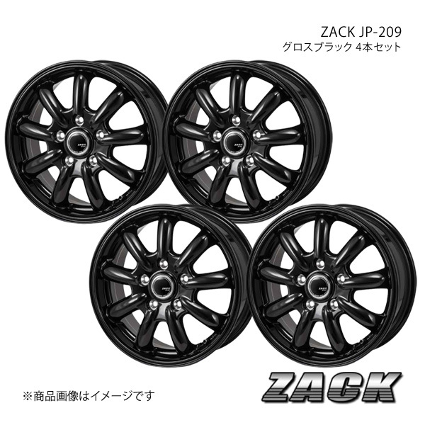ZACK JP-209 アテンザ/アテンザワゴン GH系 推奨タイヤ:205/60-16 ホイール4本セット【16×6.5J 5-114.3 +53 グロスブラック】_画像1