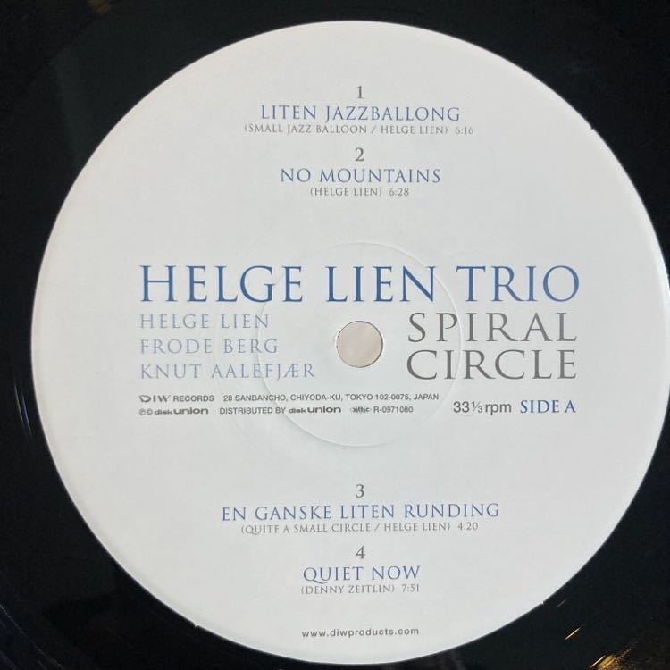 [オリジナル盤] HELGE LIEN - SPIRAL CIRCLE / DIW / DIW3029 / Frode Berg / Knut Aalefjaer_画像2