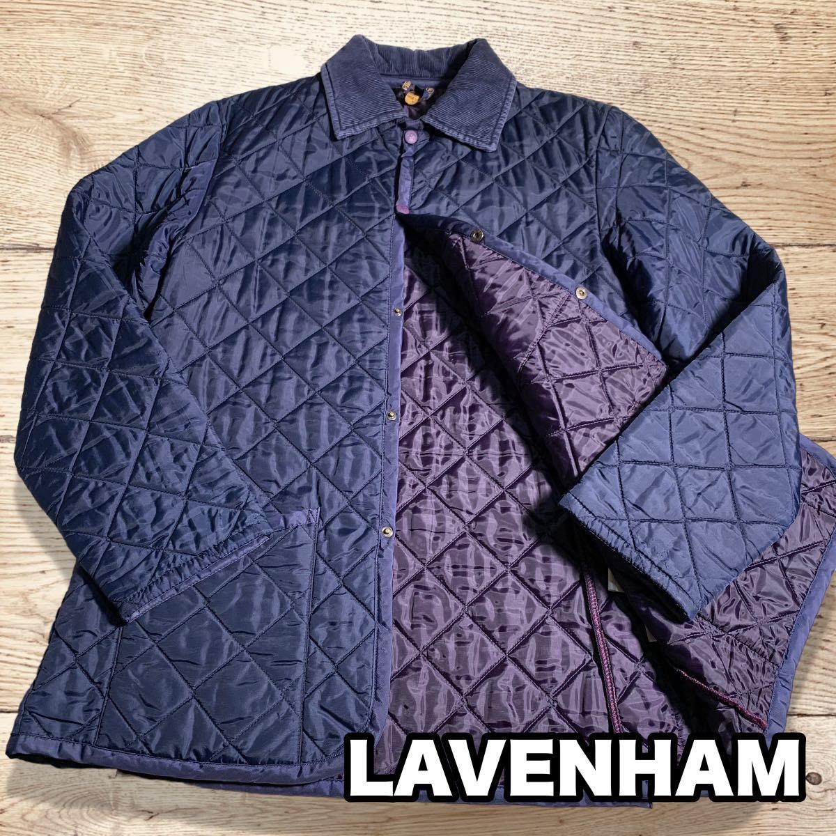 ラベンハム キルティングジャケット ネイビー 英国製 ライナーコート Lサイズ LAVENHAM 中綿 キルティングコート イングランド製