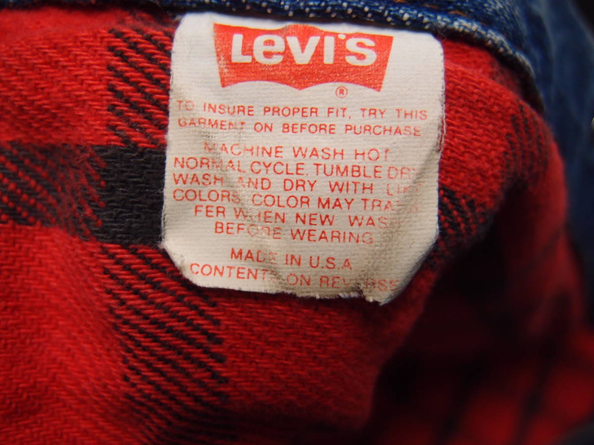 ◆古着卸USA■Levi’ｓ☆57529☆デニム☆ジャケット★★★XL（ユース） 　　裏地チェック　アメリカ直輸入_画像4