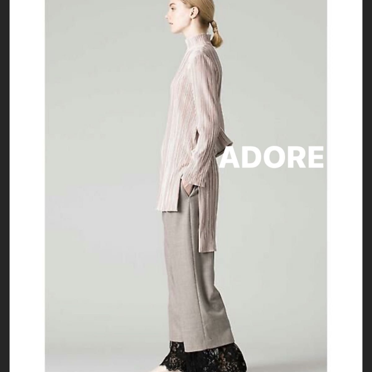 ADORE アドーア ベロアプリーツロングブラウス ベロア レディース