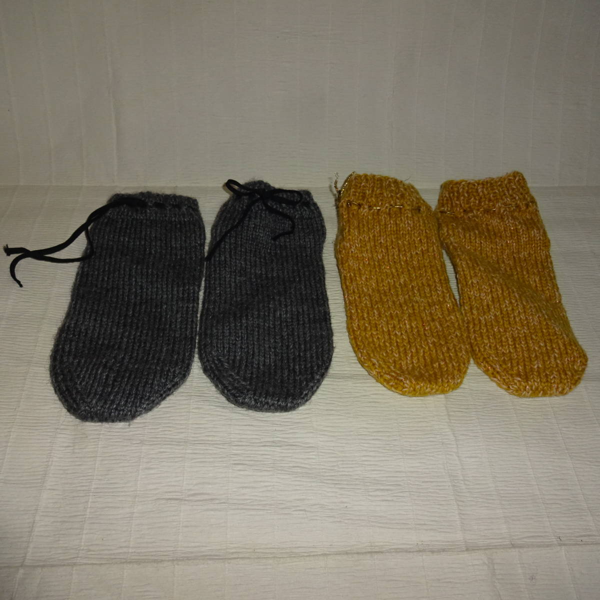 毛糸の靴下　手編み靴下　ハンドメイド靴下　2足　冷え対策_画像1