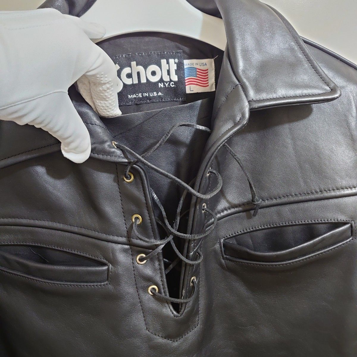 新品同様 Schott663 プルオーバー レザージャケット L 新品同様 Schott663 プルオーバー レザージャケット L