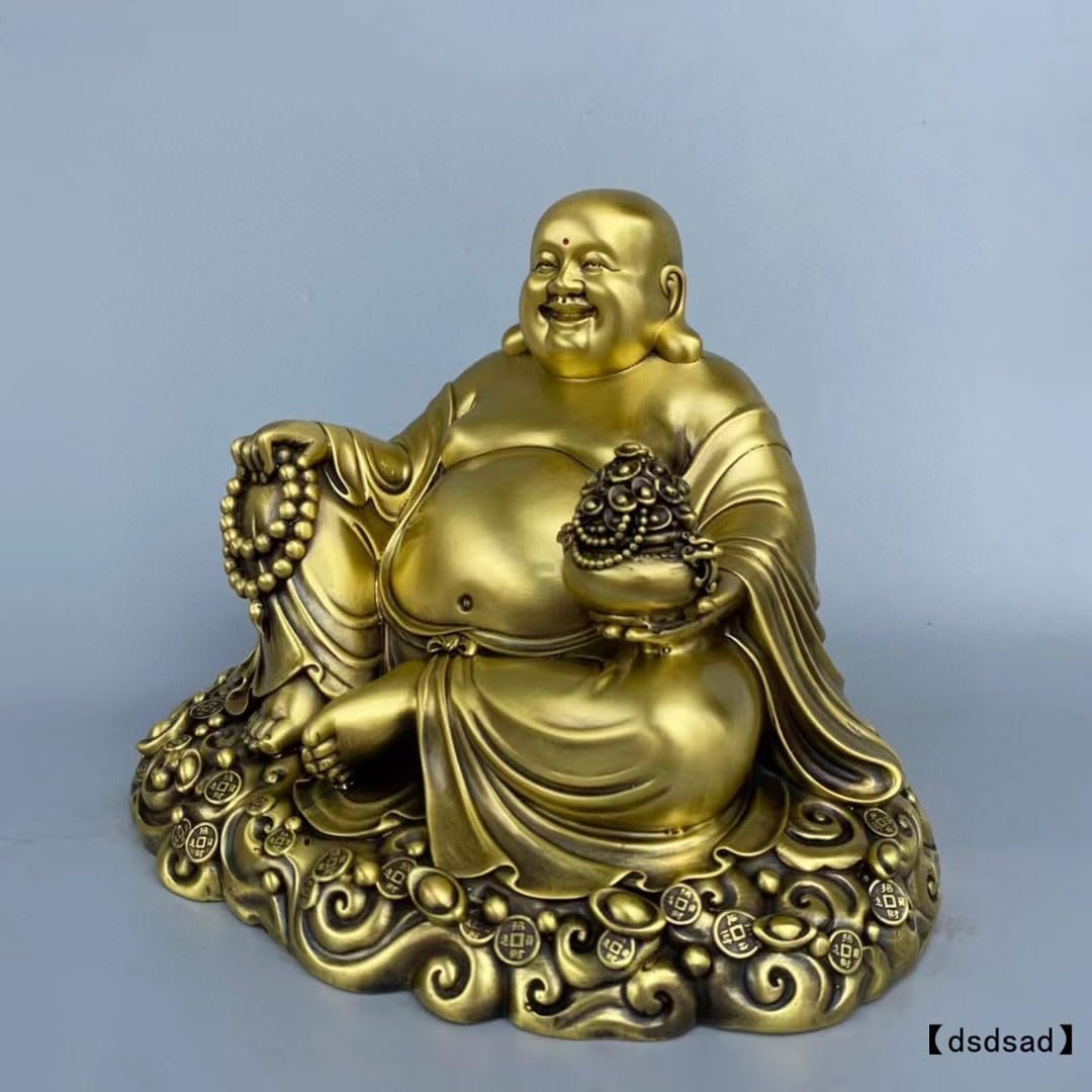 布袋様 置物 金運 真鍮製仏像 七福神の置物 (53 X 40 X 40 cm)_画像3