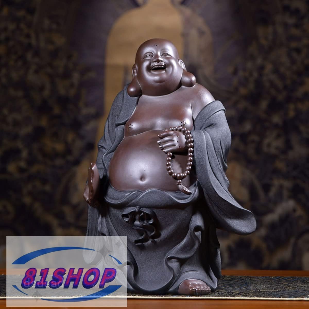 「81SHOP」仏像美術 ★ 七福神件 布袋水 身符布袋件 陶瓷制 32cm