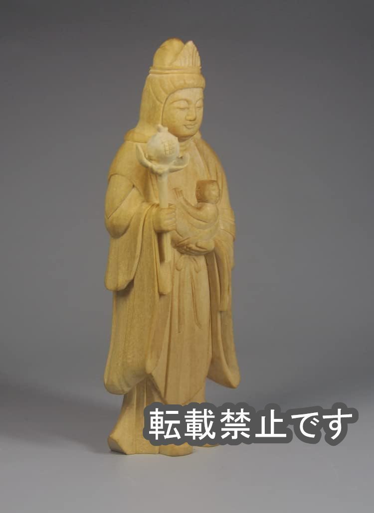 「81SHOP」仏像 鬼子母神 木製 彫刻仏像・木彫り仏像・手彫り仏像祈る 厄除け(高さ12.5cm)_画像2