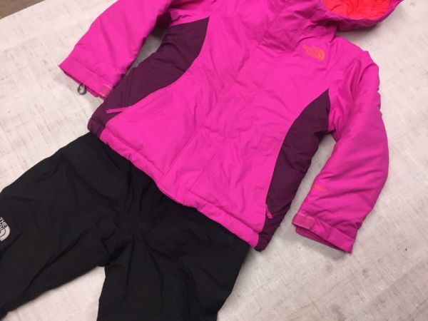 THE NORTH FACE ザノースフェイス HYVENT 中綿 スノーボードウェア 上下セットアップ キッズ ポリエステル100% XXS ピンク ゴールドウイン_画像2