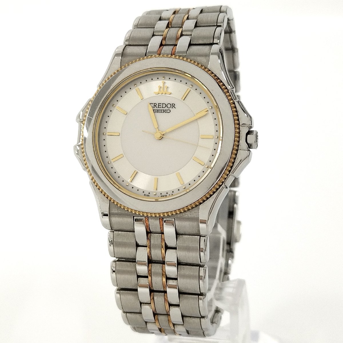 高級品市場 ホワイト文字盤 メンズ腕時計 SS/18KT クレドール セイコー