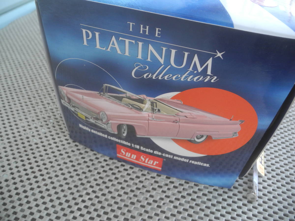 [ outer box defect have * unopened ] Lincoln San Star 1/18 THE PLATINUM Collection 1958 Lincoln Continental MKIII minicar retro Showa era at that time 