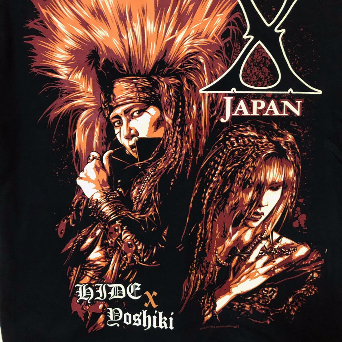 X JAPAN Tシャツ エックス ジャパン Lサイズ  海外製 hide YOSHIKI バンドTシャツ ヒデ ヨシキの画像2