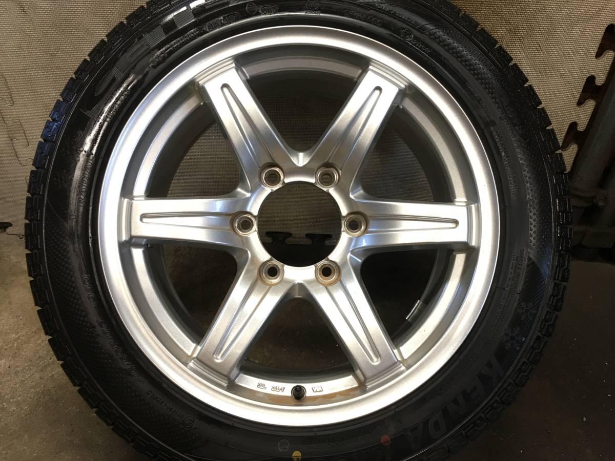 【200系ハイエース】溝有19年製215/55R17 スタッドレスタイヤ 17×7.5J+35 PCD139.7 6H アルミホイール ４本_画像6