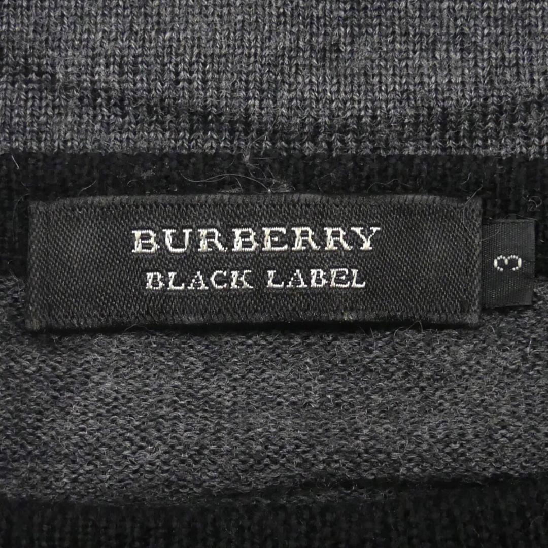 即決★BURBERRY BLACK LABEL★メンズL 廃版 ニット セーター バーバリーブラックレーベル 3 グレー 三陽商会 ナイト刺繍_画像6