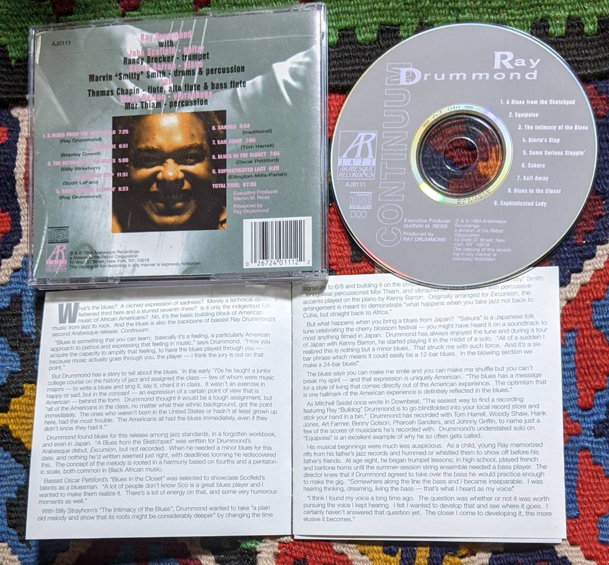 ジョン・スコフィールド参加 90's レイ・ドラモンド(b) Ray Drummond (CD)/ Continuum 　Arabesque Jazz AJ0111 1994年_画像5