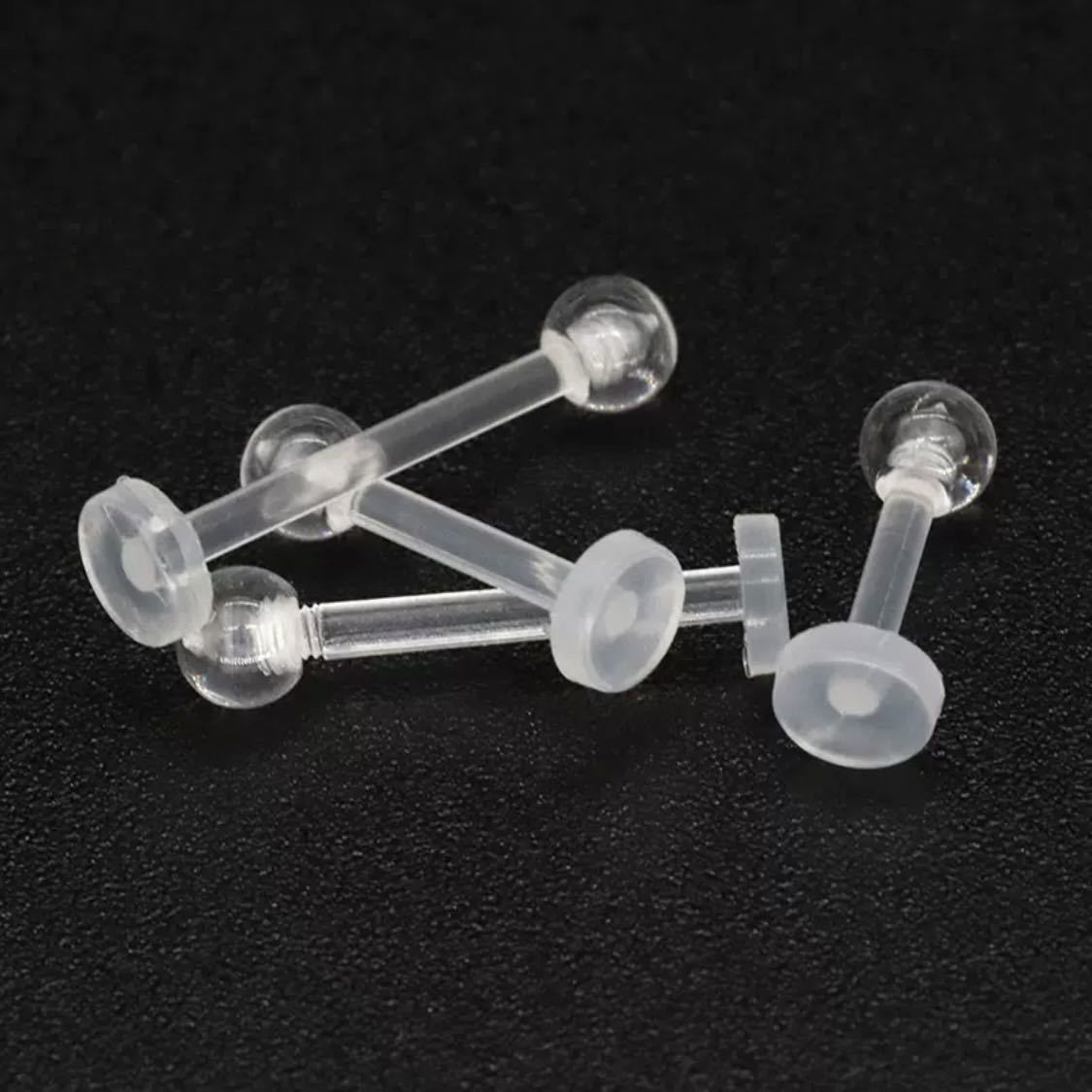 4 piece set resin made earrings earrings 16G ball catch transparent earrings clear man and woman use 