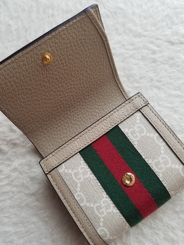 新品 GUCCI グッチ Ophidia オフィディア ２つ折り財布 Beige/White ベージュ/ホワイト 598662 UULAG 9682